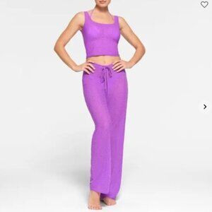 SKIMS Mesh Rhinestone Swim Pants – Violet, Size S (NWT)